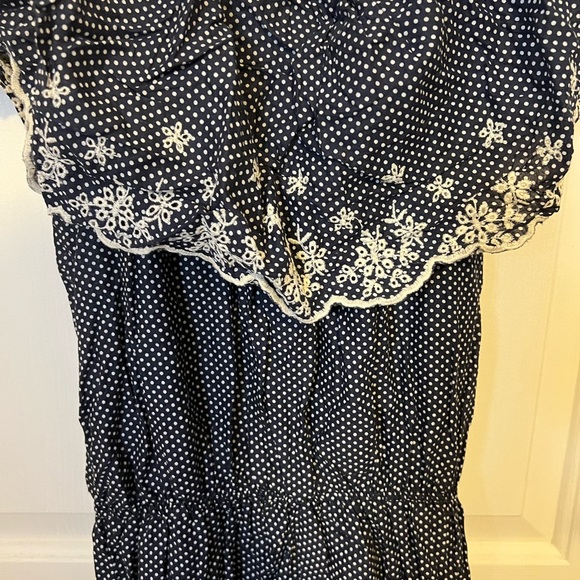 Summer off shoulder midi polka dots floral dress. - Picture 3 of 3